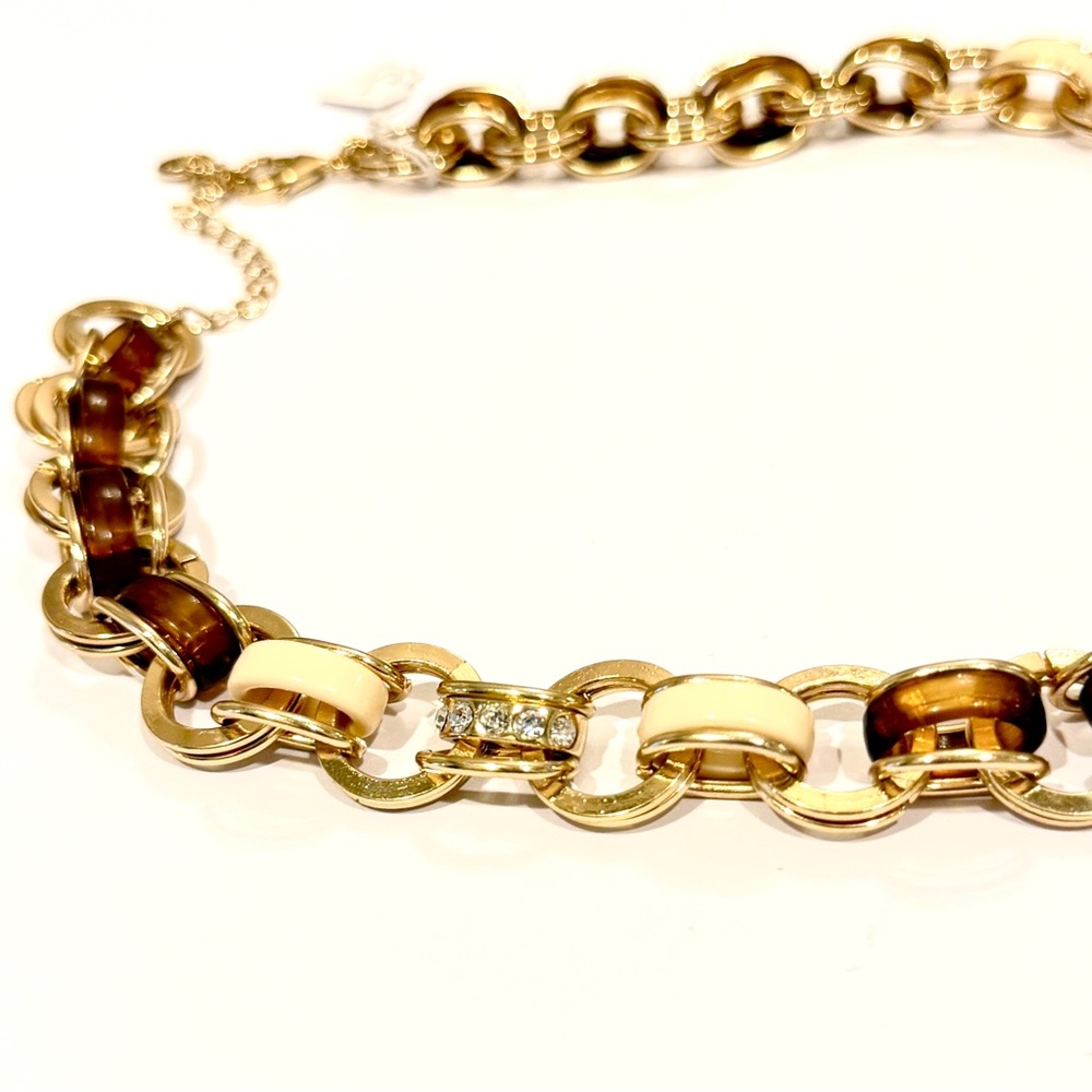Talbots Gold and Tortoise Link Necklace - Picture 8 of 14